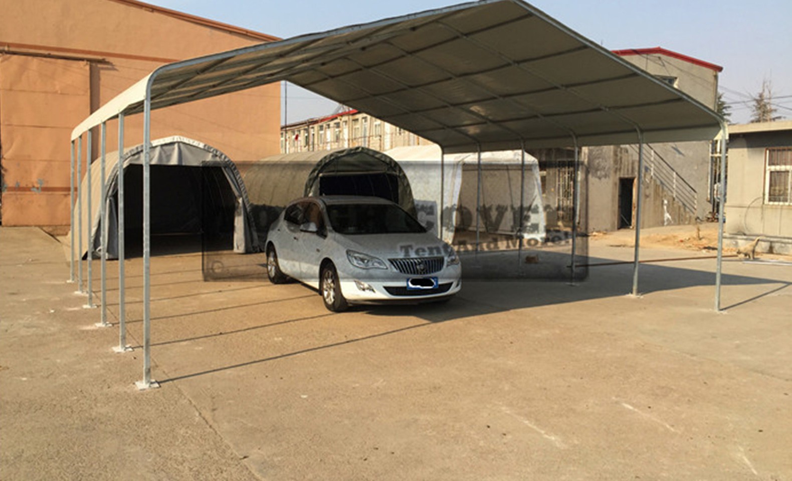 Steel Carports/Garages, made in China, pre-drilled and pre-cut-Fabric ...